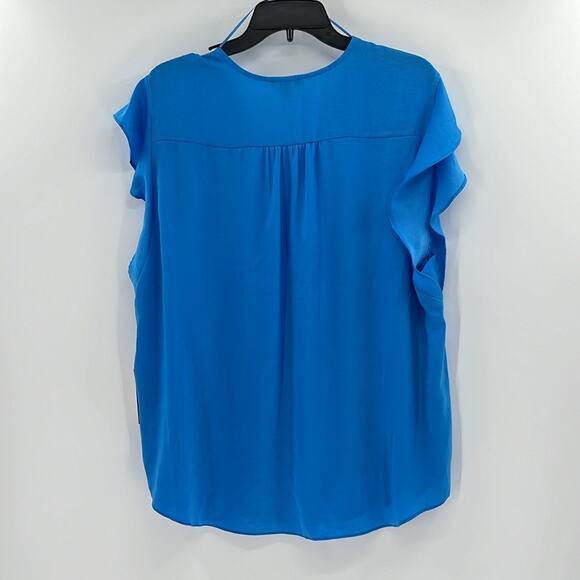 Vince Camuto Women's Ruffle V-neck Blouse - Ibiza Blue - XXL - New with tags - Picture 7 of 7